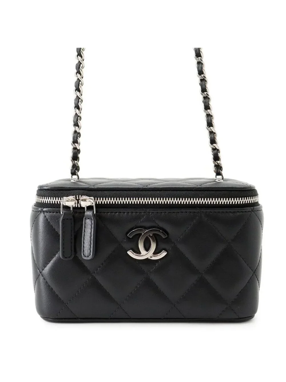 Chanel Chain Shoulder Bag Quilted Coco Gradient Vanity Lambskin Black